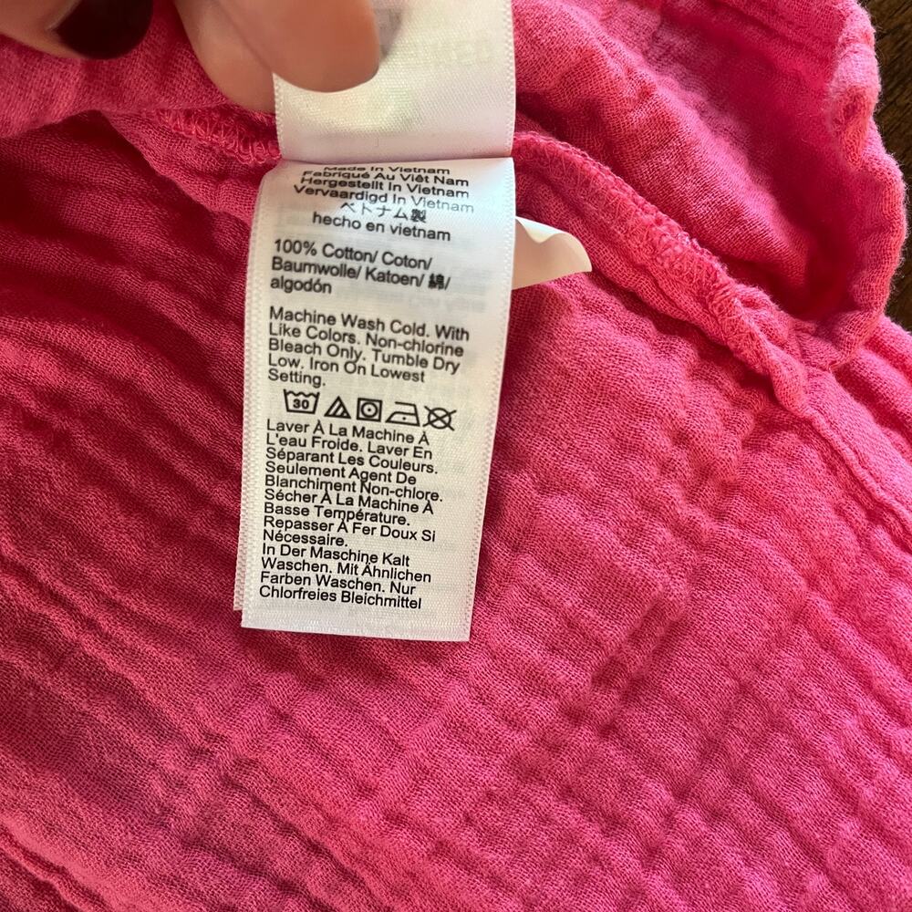 J.Crew Fresco Top Soft Gauze Long Sleeve Popover Shirt Pink Size Small - Picture 8 of 8